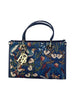 Henney Bear Blue Hummingbird Top Handle Bag with Charms