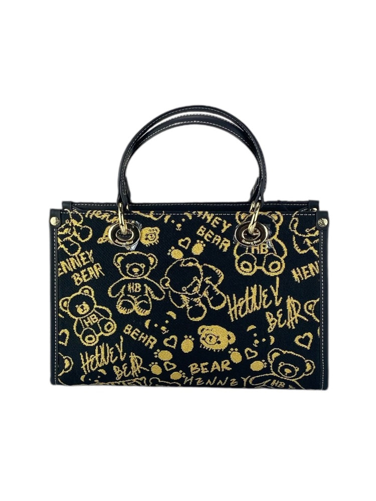 Henney Bear Gold Time Top Handle Bag with Charms