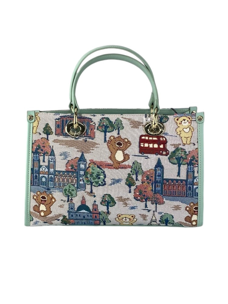 Henney Bear London Bridge Top Handle Bag with Charms