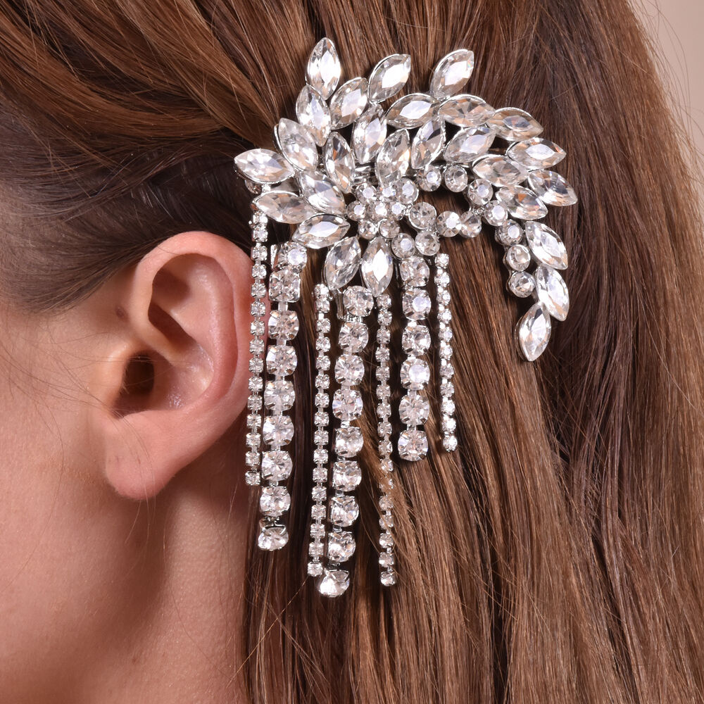 Culturesse Irina Luxury Rhinestone Tassel Barrette