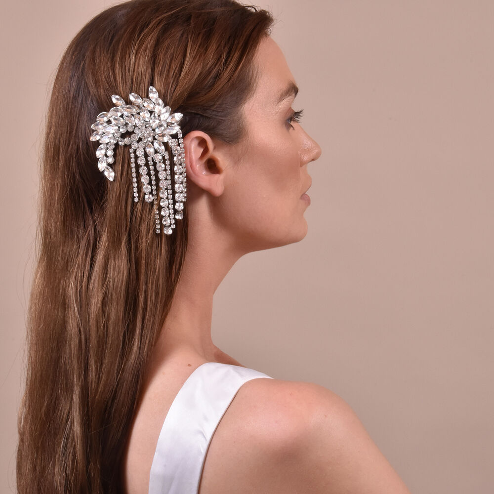 Culturesse Irina Luxury Rhinestone Tassel Barrette