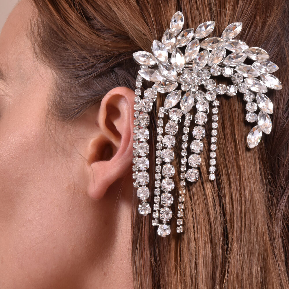 Culturesse Irina Luxury Rhinestone Tassel Barrette