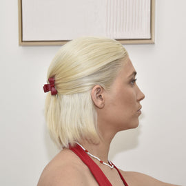 Culturesse Ari Bow Hair Claw Set (Red & Turquoise)