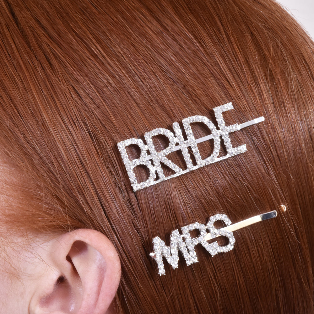 Culturesse Bride & Mrs Hair Clip Set