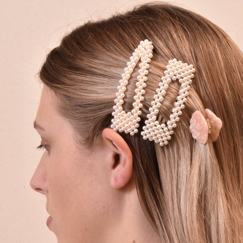 Culturesse Eleanor Classic Pearly Hair Clip Set