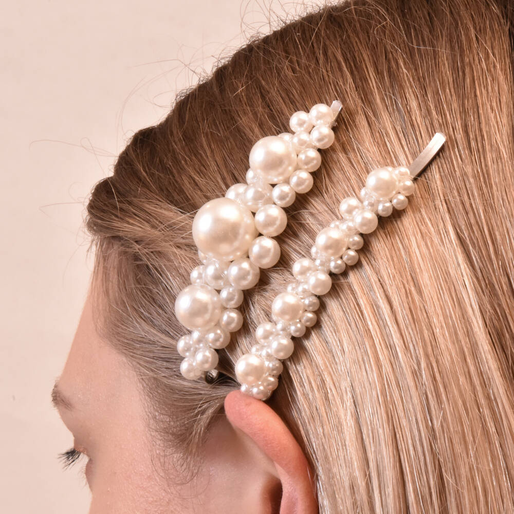 Culturesse Alexis Vintage Pearly Barrette Set