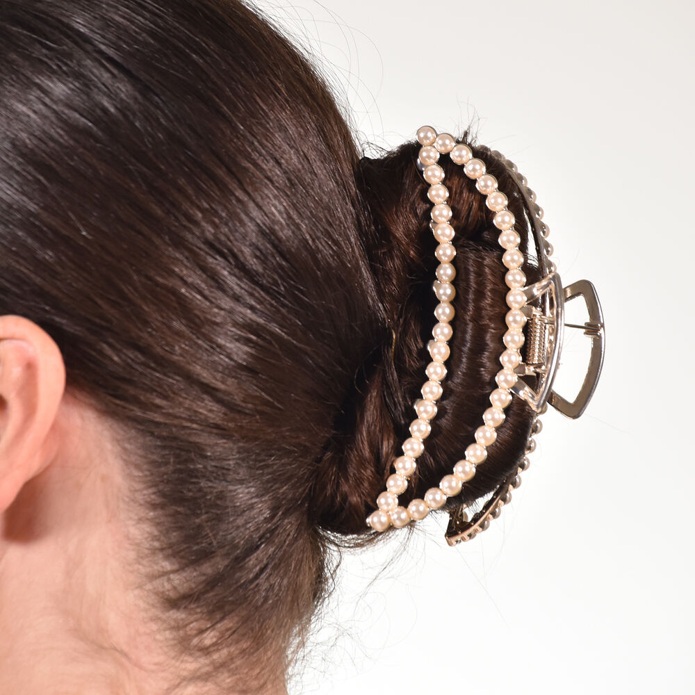Culturesse Cordelia Crescent Pearly Hair Claw - Large