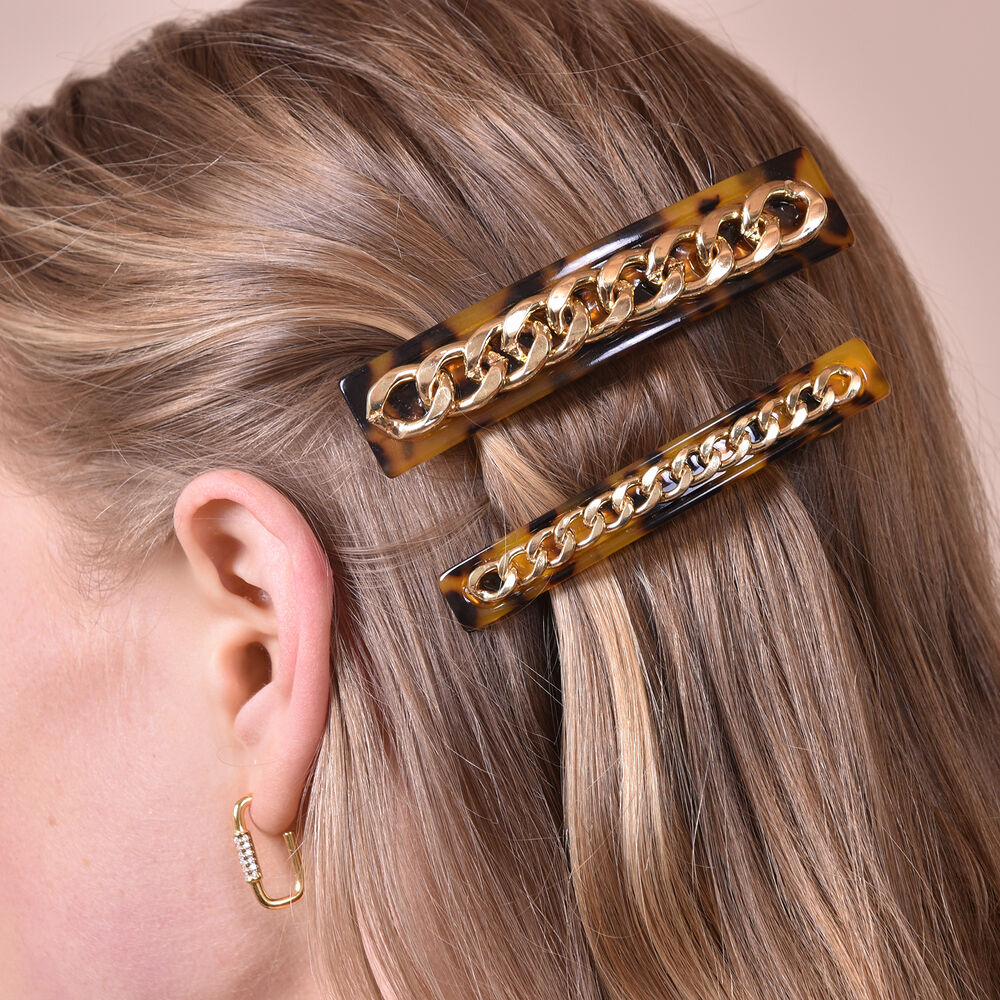 Culturesse Bertina Modern Chain Barrette Set