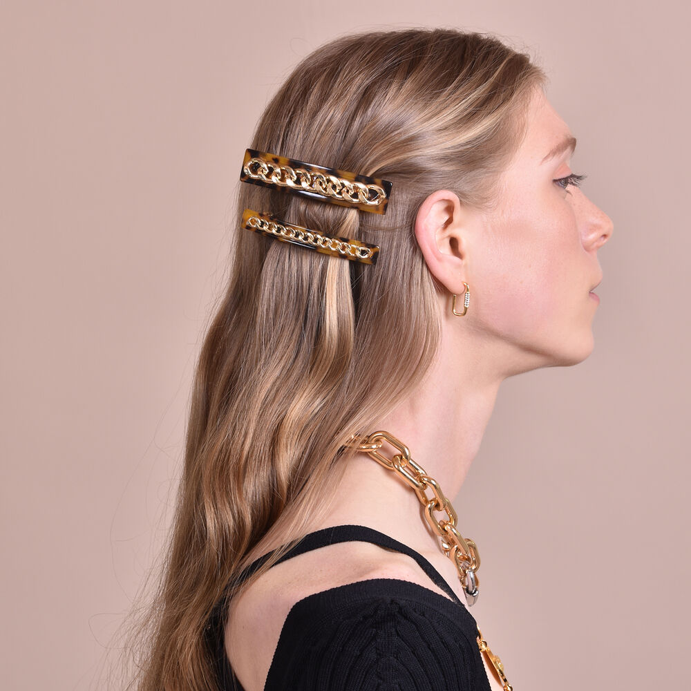 Culturesse Bertina Modern Chain Barrette Set