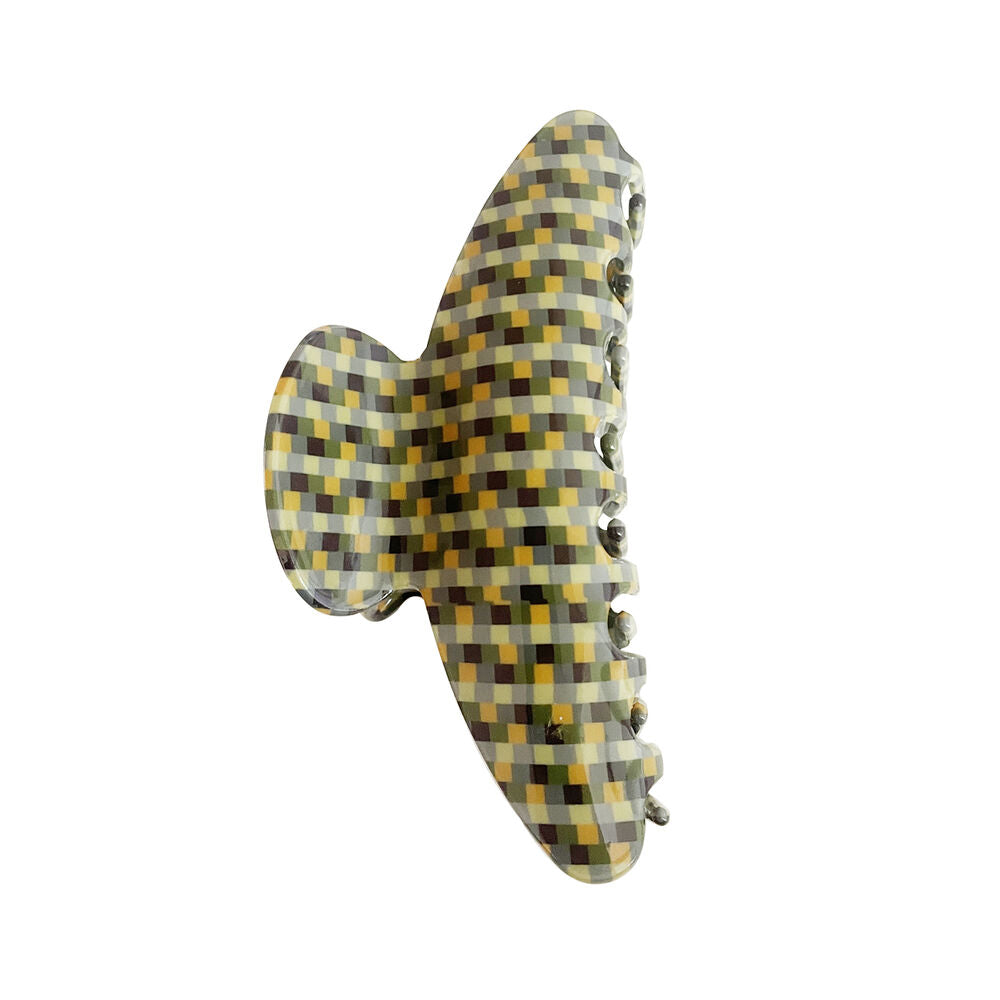 Culturesse Della Retro Checkered Hair Claw - Crescent