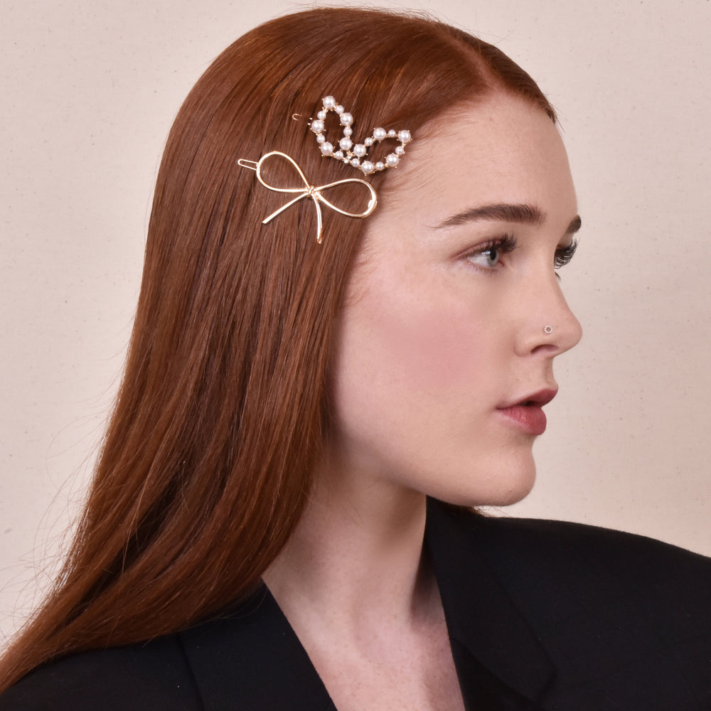 Culturesse Milena Bow Tie Barrette Set