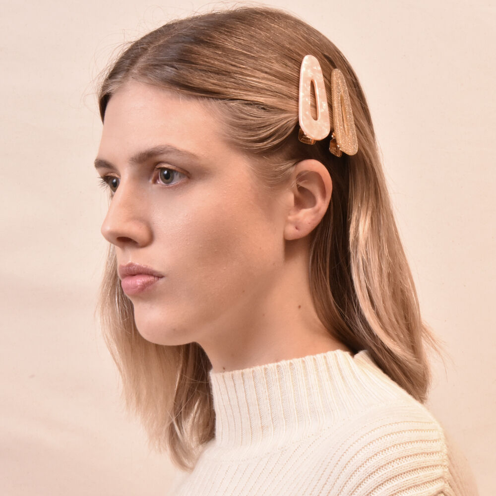 Culturesse Stella Gold & Peach Barrette Set
