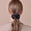 Culturesse Adeline Leather Scrunchie (Black Medium)