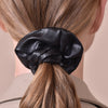 Culturesse Adeline Leather Scrunchie (Black Medium)