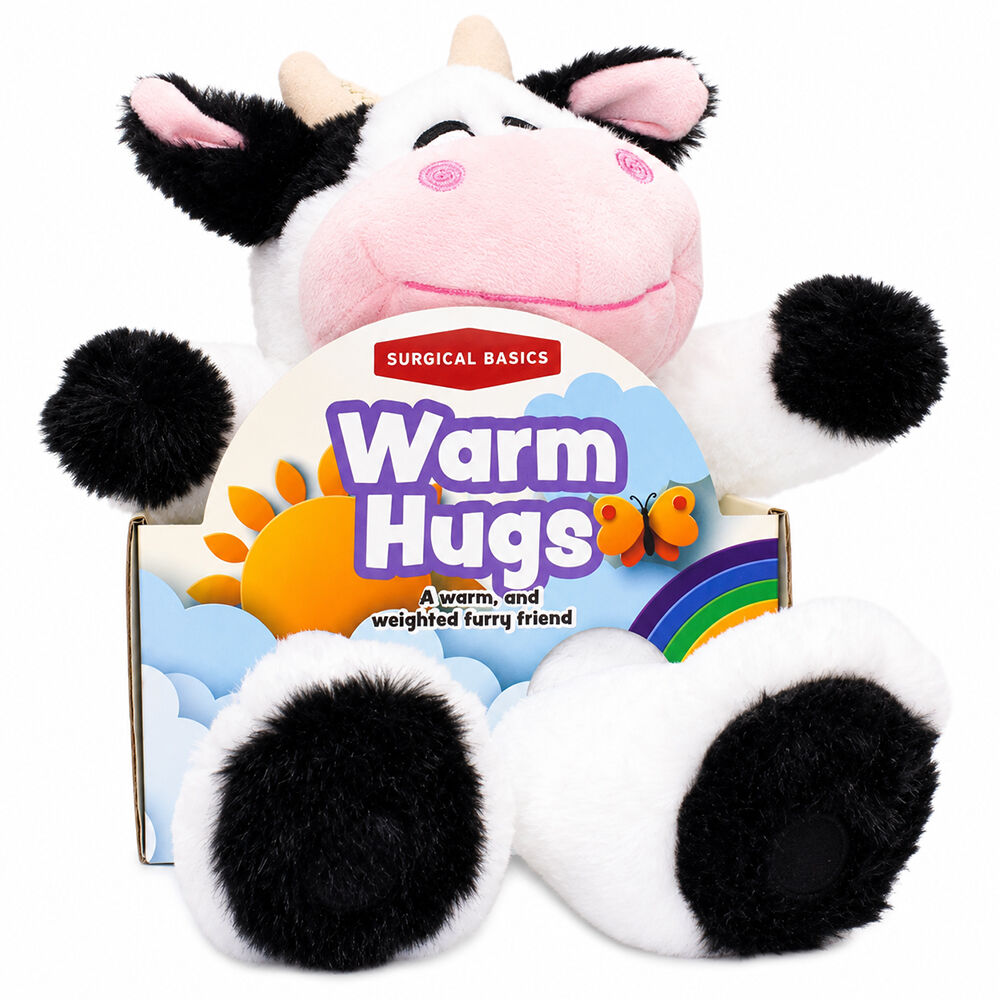 Surgical Basics Hugs Cow Cozy Plush Soft Cuddly Toy Heat Pack