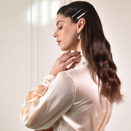 Culturesse Alienor Dual Toned Freshwater Pearl Hair Clip Set