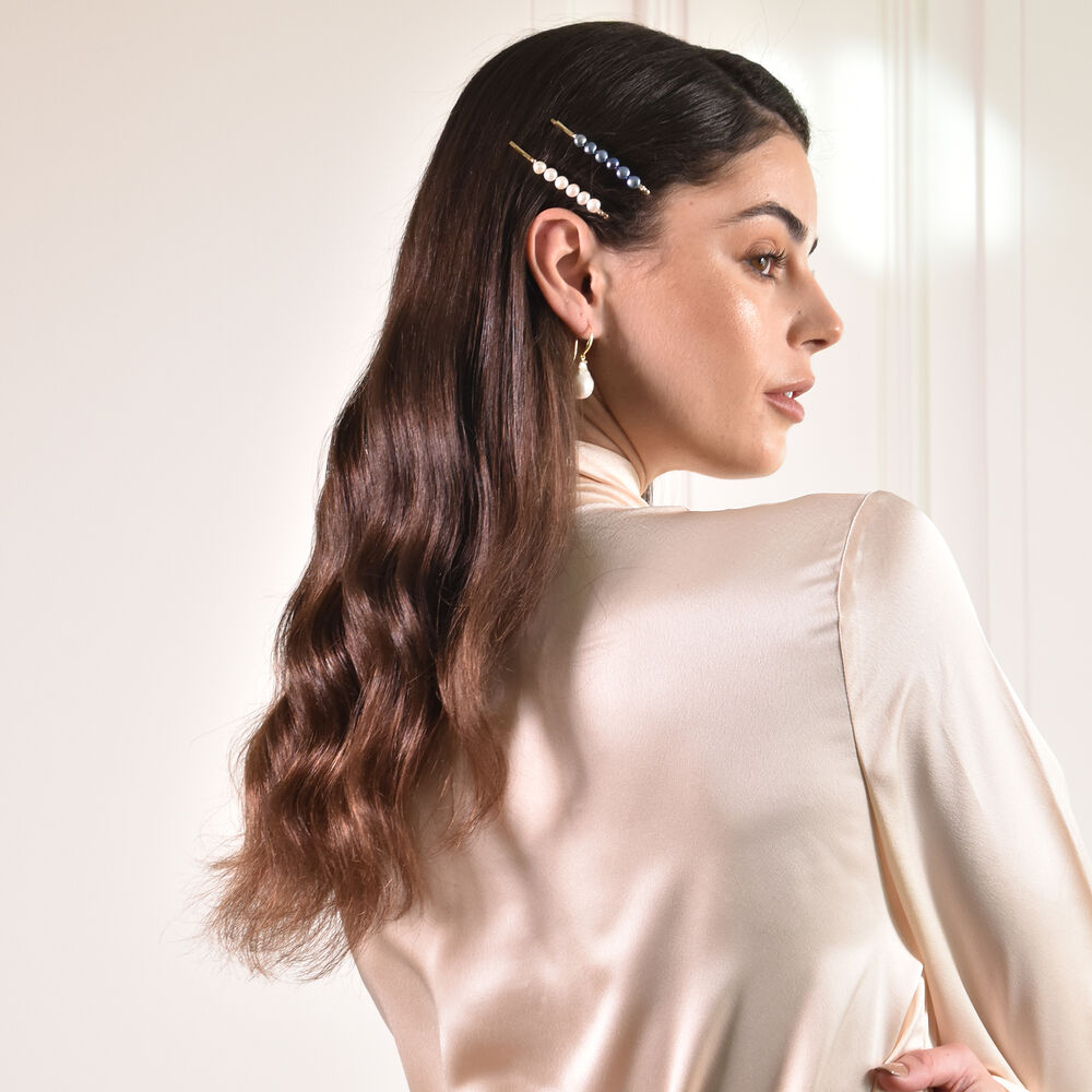 Culturesse Alienor Dual Toned Freshwater Pearl Hair Clip Set