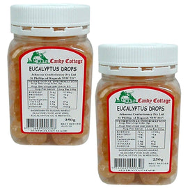 Candy Cottage Eucalyptus Drops 250g Old Fashioned Lollies Sweets 2 Pack