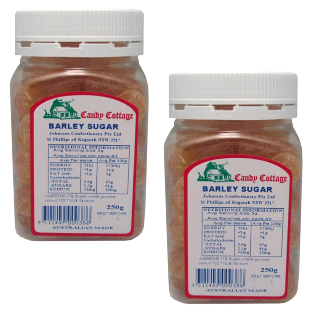 Candy Cottage Barley Sugar Old Fashioned Lollies Sweets 2 x 250g
