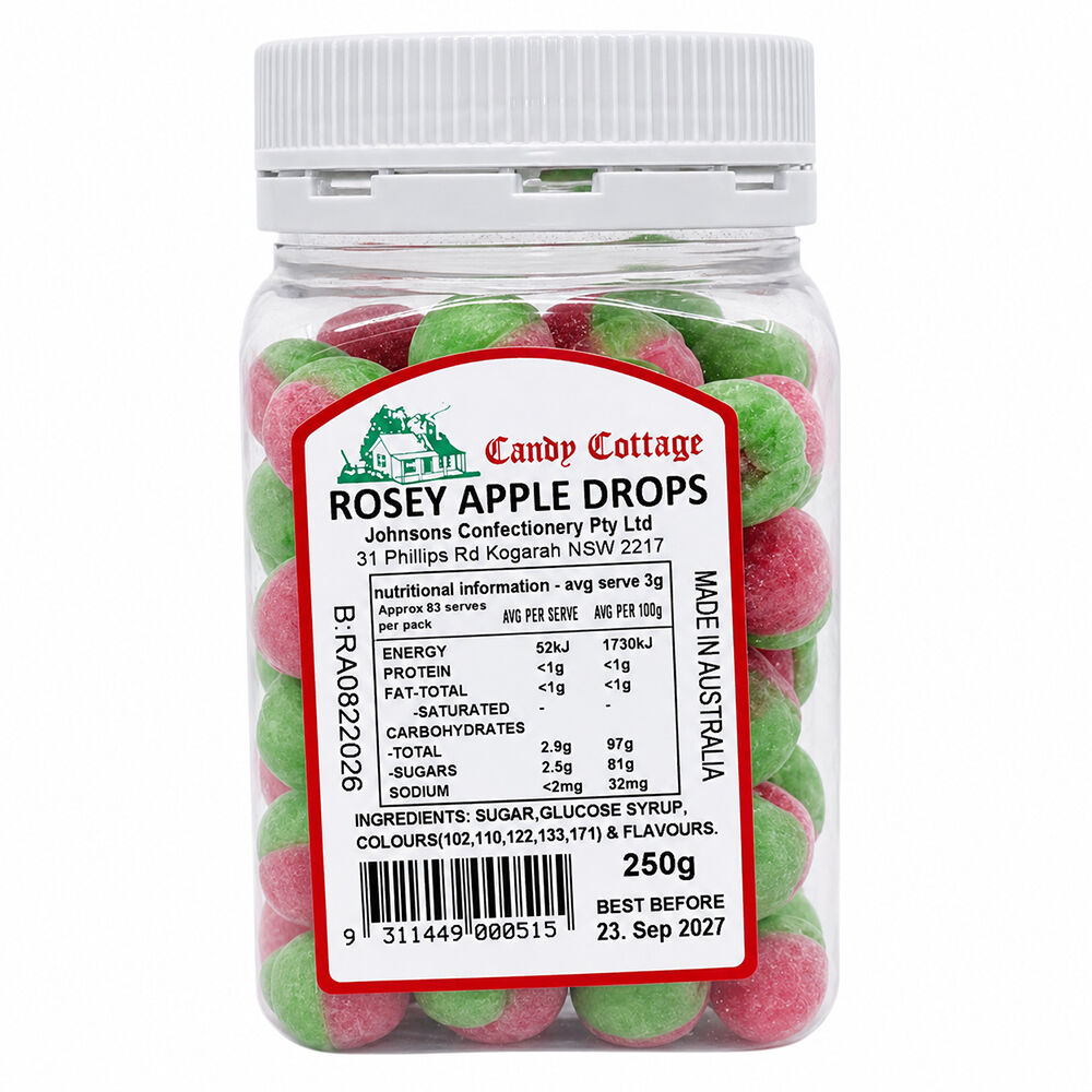 Candy Cottage Rosey Apple Old Fashioned Lollies 250g Pack of 2