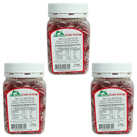 Candy Cottage Bullseyes 3 x 250g Old Style Lollies Set Australian