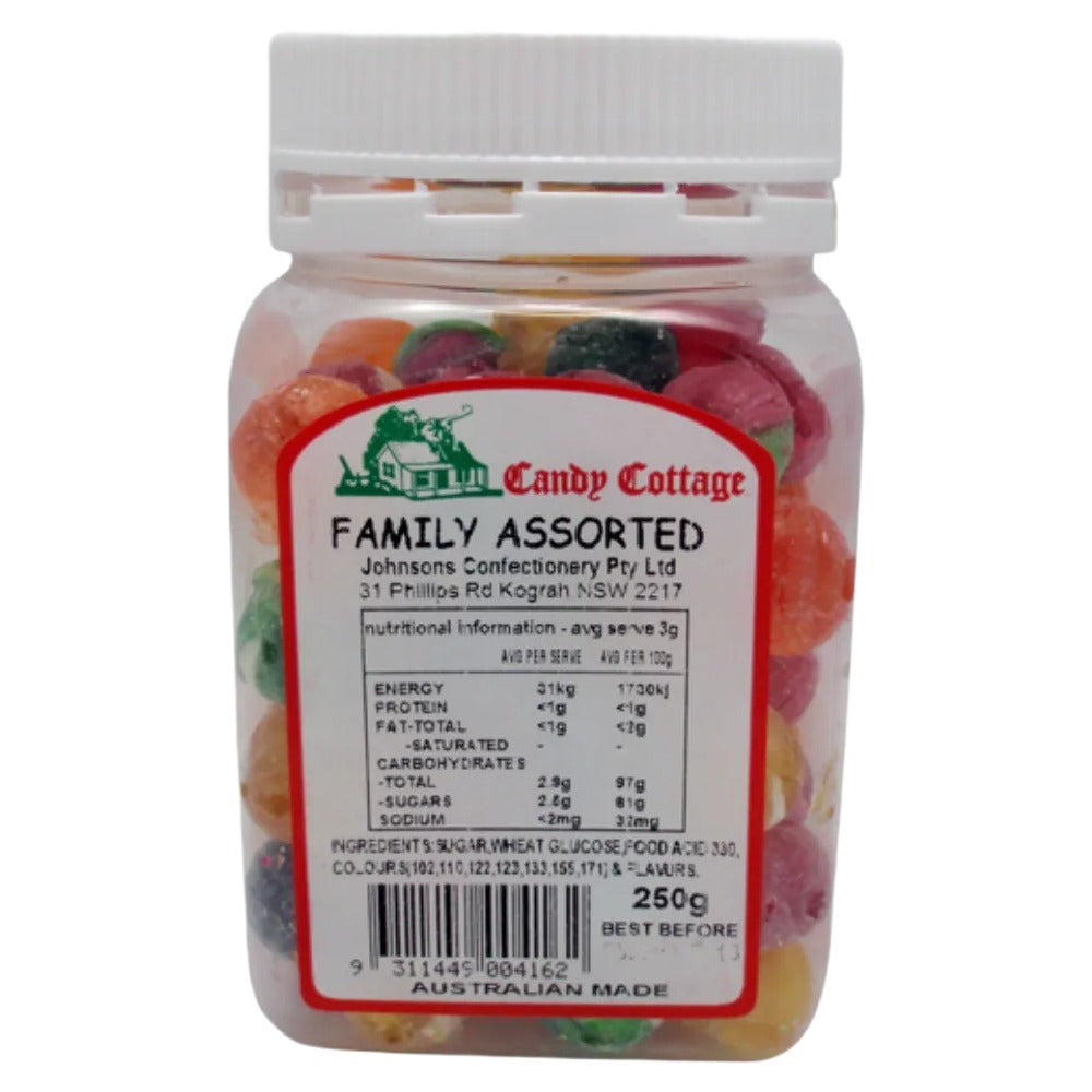 Candy Cottage 10 x Family Assorted 250gm Old Fashioned Lollies Sweets Bulk Pack