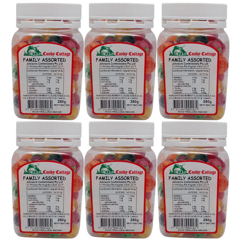 Candy Cottage Family Assorted 6 x 250g Old Style Lollies Set Australian