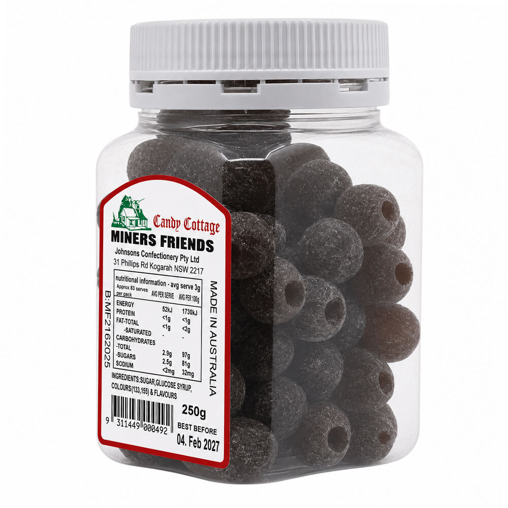 Candy Cottage 10 x Miners Friends 250gm Old Fashioned Lollies Sweets Bulk Pack
