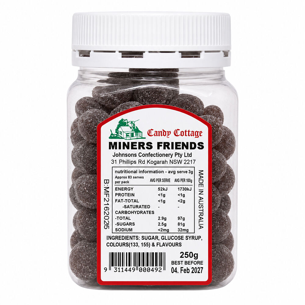 Candy Cottage Miners Friends Old Fashioned Lollies 2 x 250g Pack