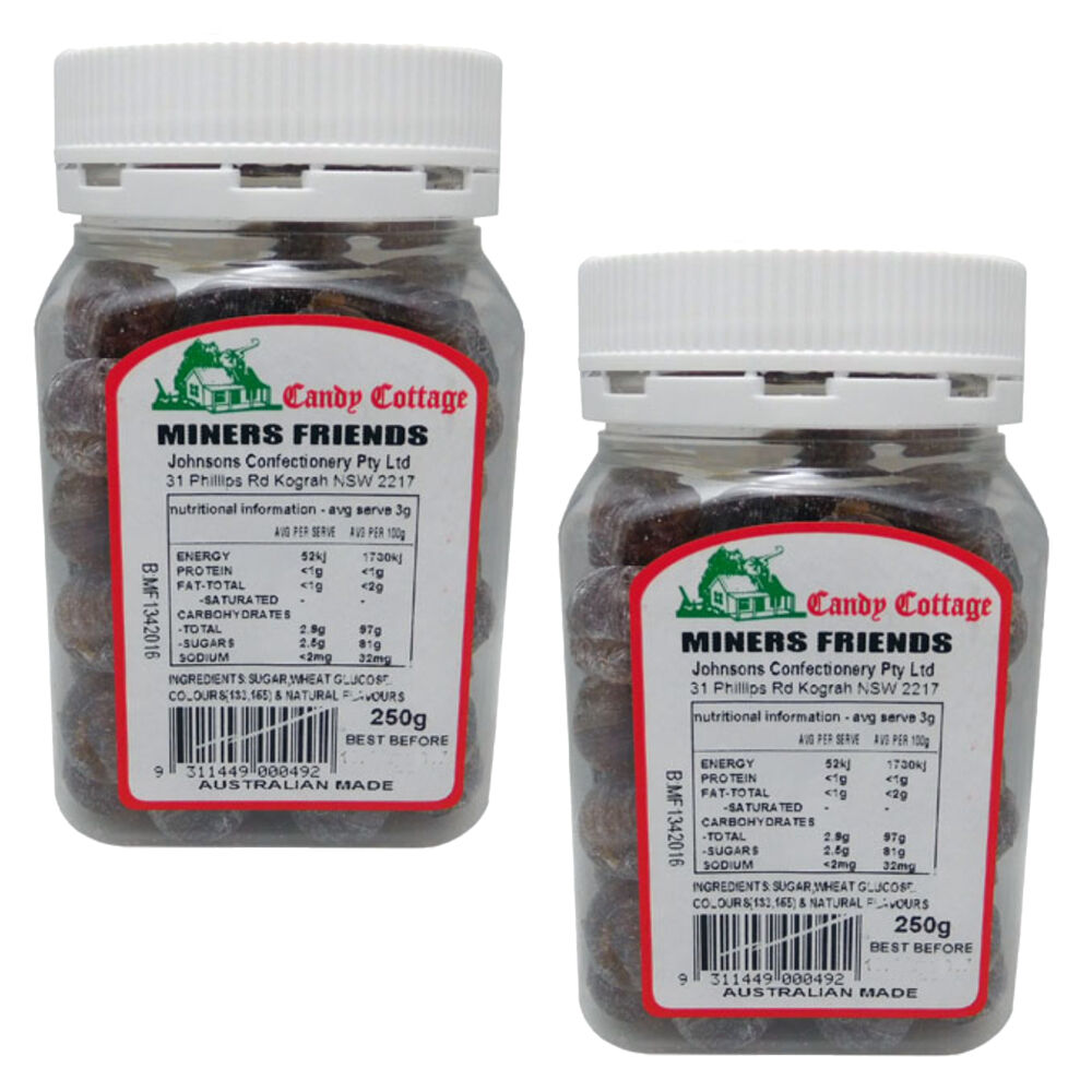 Candy Cottage Miners Friends Old Fashioned Lollies 2 x 250g Pack