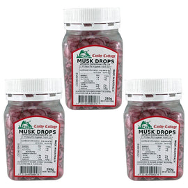 Candy Cottage Musk Drops 3 x 250g Old Style Lollies Set Australian