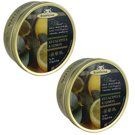 Simpkins Eucalyptus and Lemon Travel Sweets Tin 175g Pack of 2