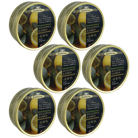 Simpkins Eucalyptus Lemon Drops 6 x 175g Tins Natural British Travel Sweets