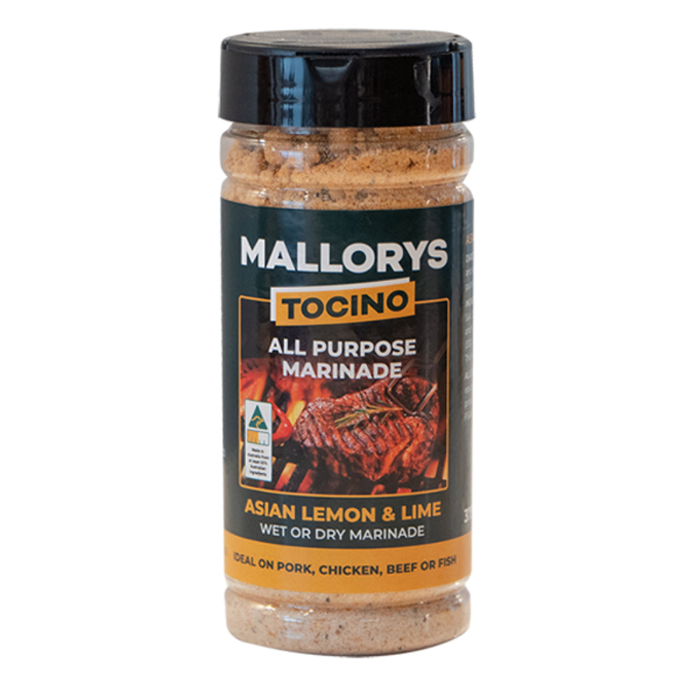 Mallorys Tocino All Purpose Meat Dry Rub Marinade Asian Lemon and Lime 375g