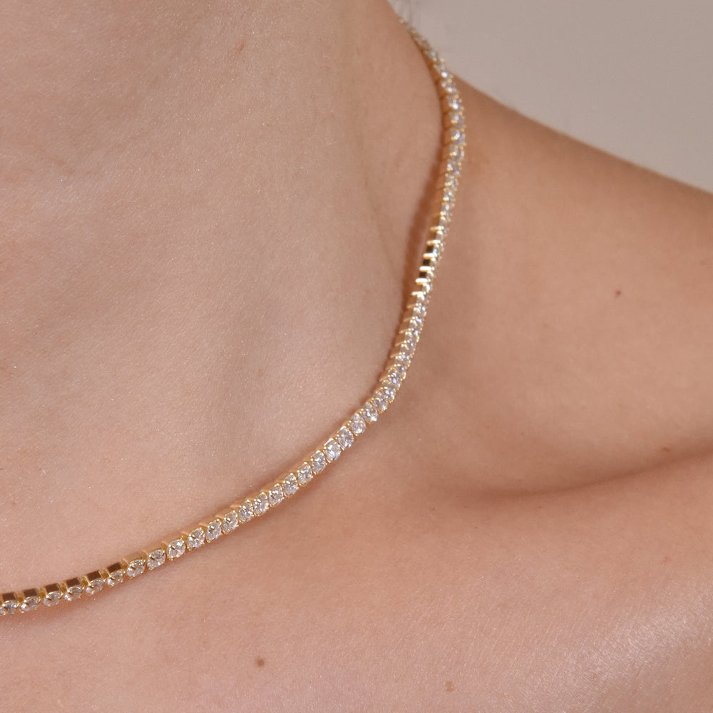 Culturesse Lucille Gold Filled Diamante Necklace / Choker