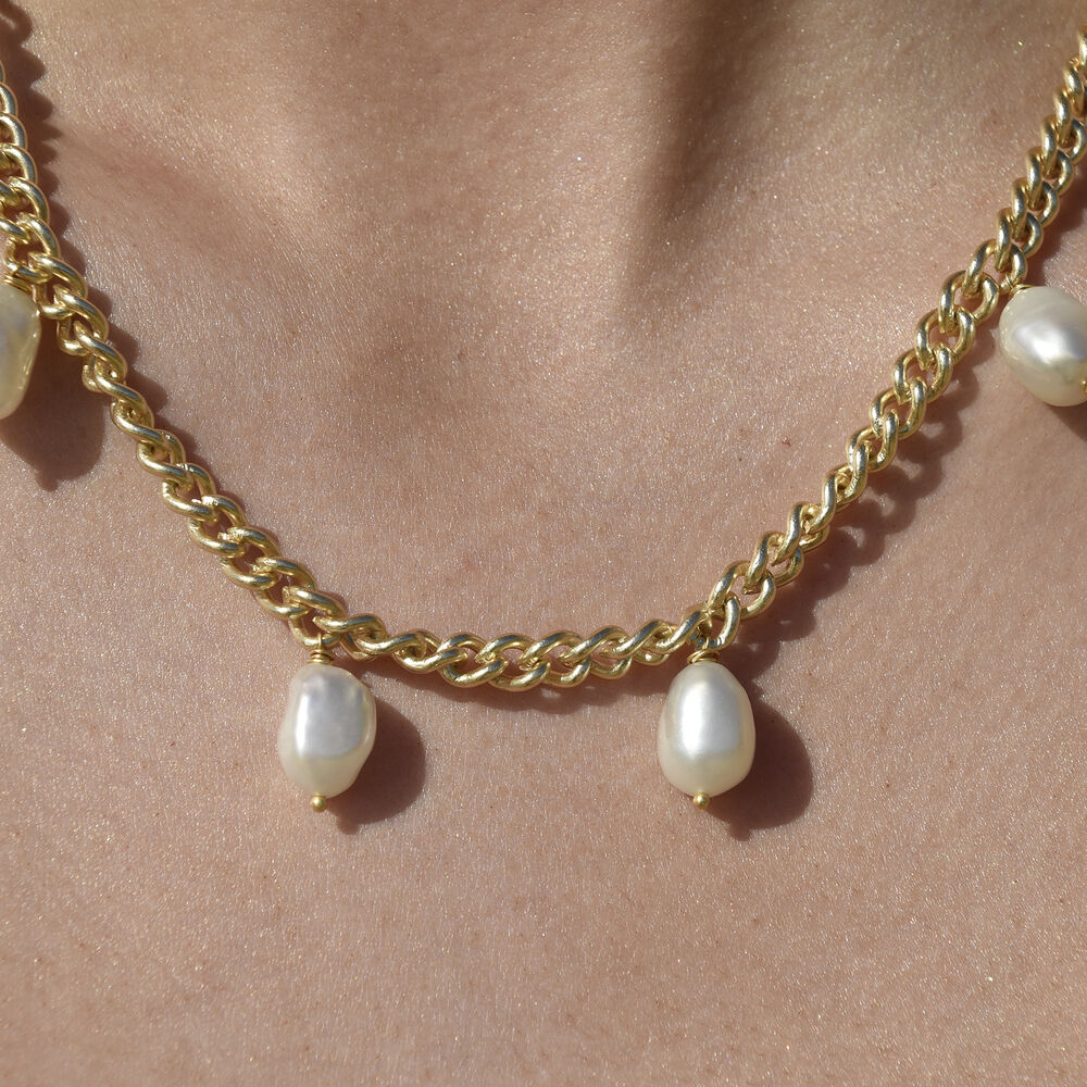 Culturesse Armenia Pearl Chain Necklace