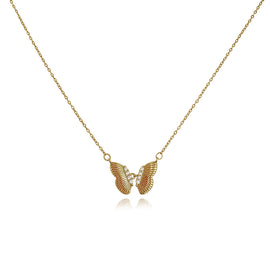 Culturesse Bindi Interlinked Butterfly Pendant Necklace (Gold)