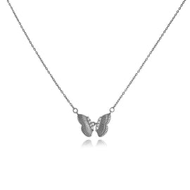 Culturesse Bindi Interlinked Butterfly Pendant Necklace (Silver)