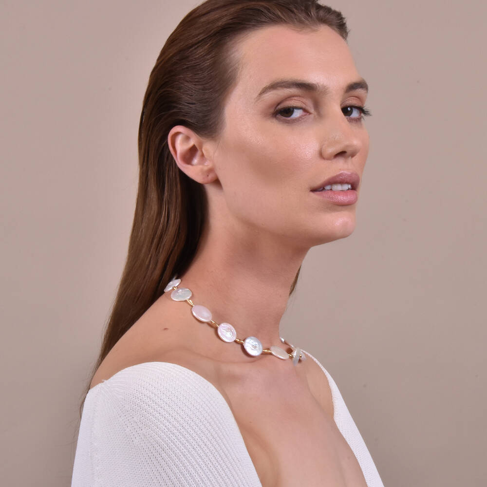 Culturesse Henrietta 18K Freshwater Pearl Necklace / Choker