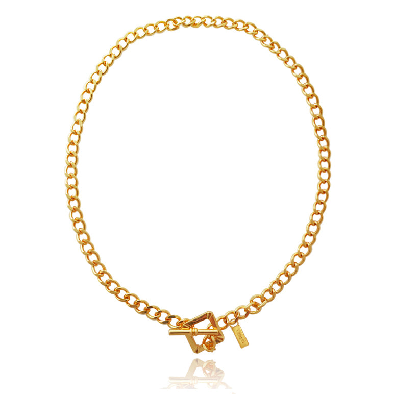 Culturesse Coco 24K Gold Buckle Chain Necklace