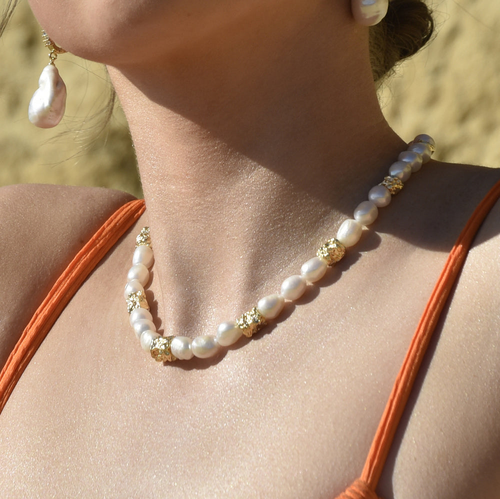 Culturesse Sequoia Artisan 24K Mediterranean Pearl Necklace