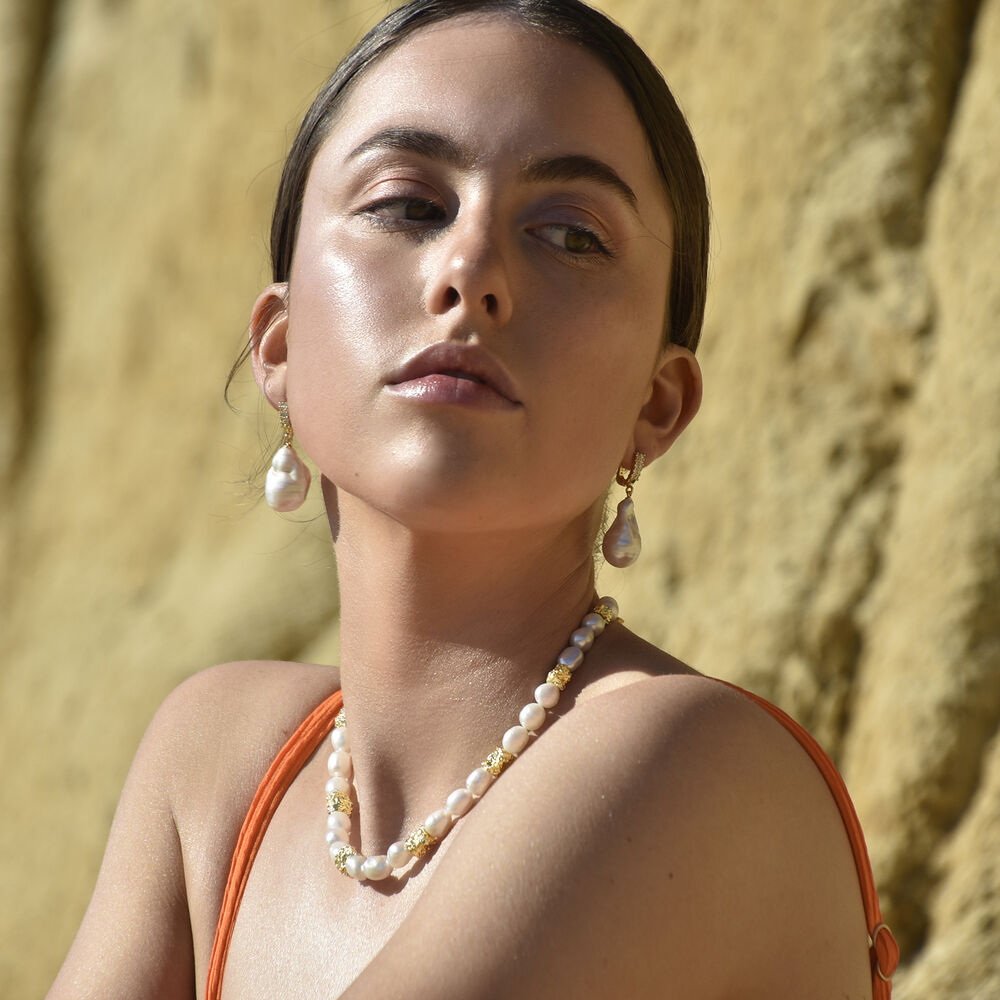 Culturesse Sequoia Artisan 24K Mediterranean Pearl Necklace