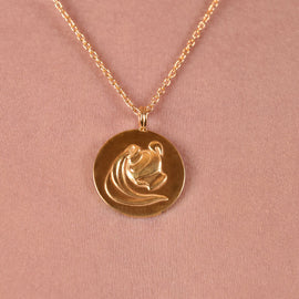 Culturesse She Is Aquarius Artisan 24K Gold Zodiac Pendant Necklace