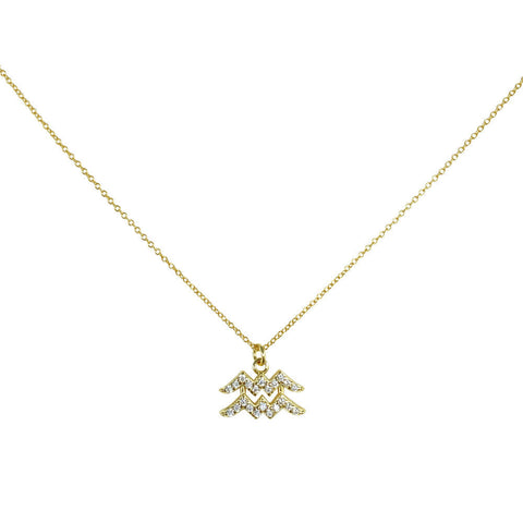 Culturesse Aquarius Diamante Pendant Necklace (Gold)