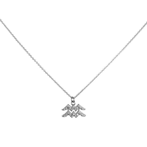 Culturesse Aquarius Diamante Pendant Necklace (Silver)