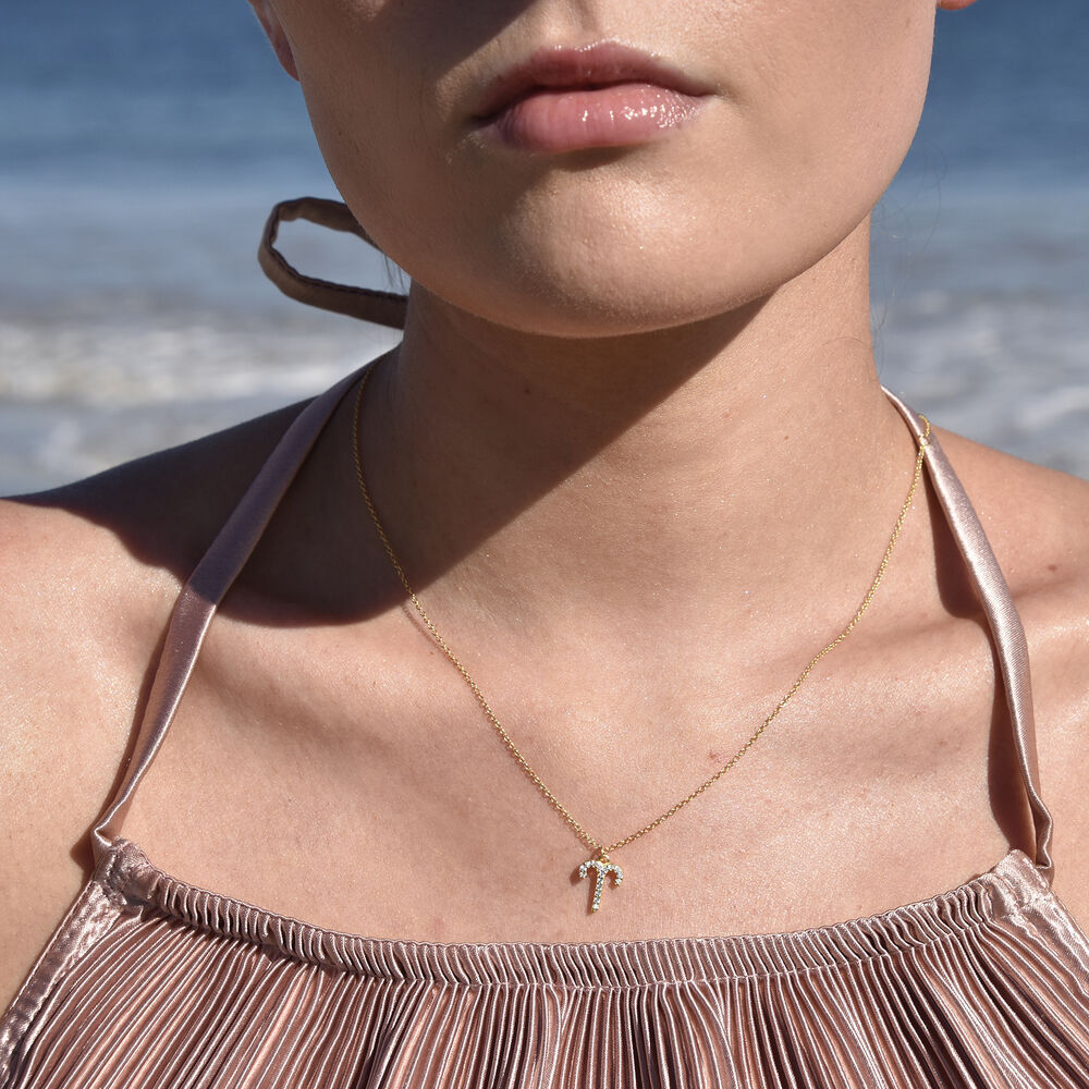 Culturesse Aries Diamante Pendant Necklace (Gold)