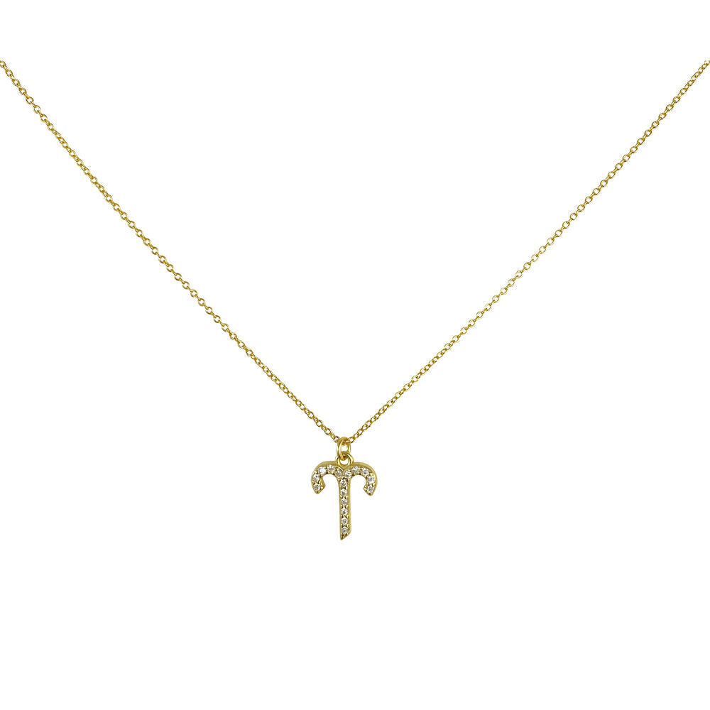 Culturesse Aries Diamante Pendant Necklace (Gold)