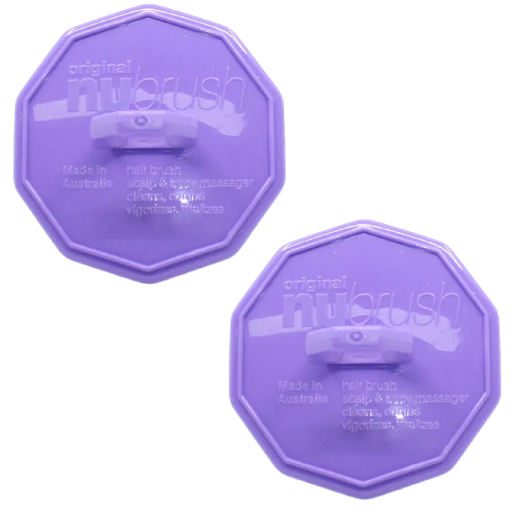 NuBrush Scalp Massage Comb Purple 2 Pack Australian Made for Hair and Beard