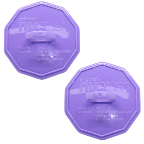 NuBrush Scalp Massage Comb Purple 2 Pack Australian Made for Hair and Beard