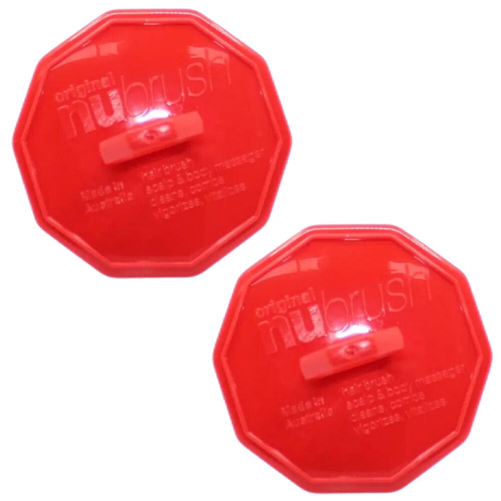 NuBrush Scalp and Beard Comb Massager Dandruff Remover Red Australian Made x 2